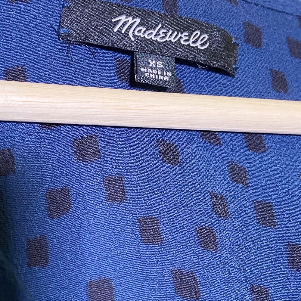 Madewell Wrap front Mini Dress Brushstroke Diamond - Picture 4 of 8